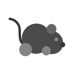 Mouse vector illustration in flat cartoon design, black mouse cartoon.