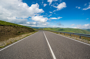 View of the road to Jily-Su in Caucasian mountains
