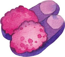 Autumn watercolor collection. Watercolor warm cozy slippers