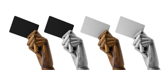 Wooden Hand Holding Business Card Mannequin Wood