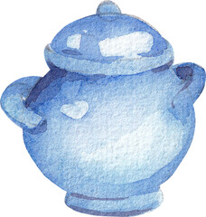 Autumn watercolor collection. Watercolor porcelain service