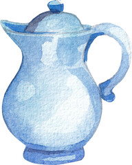 Autumn watercolor collection. Watercolor porcelain service