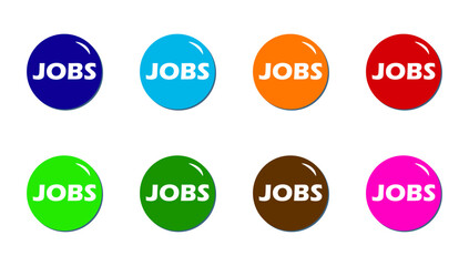 Jobs icon with eight different colors. vector illustration. creative sign icon design for job finder, web, social media, file, and others.