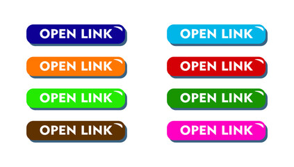 Open link icon with eight different colors. vector illustration. creative sign icon design for web, social media, file, and others.