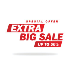 special offer label tag extra big sale up to 50%