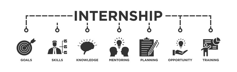Internship Banner Web Icon Vector