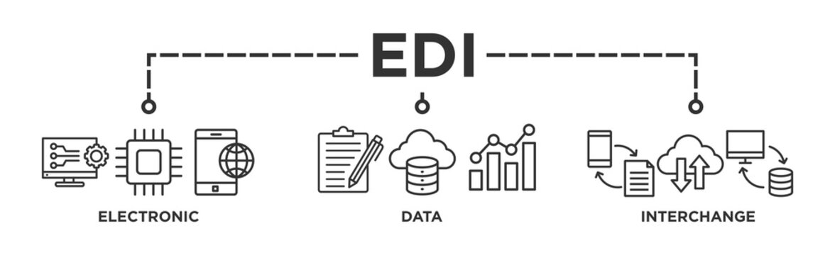 EDI Banner Web Icon Vector Illustration Concept	