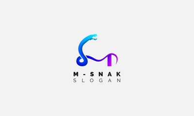 Snake Letter M Gradient Logo design
