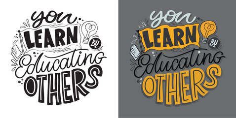 Obraz premium Inspirational hand drawn doodle lettering quote . Modern calligraphy. Brush painted letters, vector, t-shirt design. 