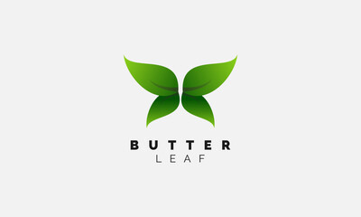 Beauty Butterfly with leaf Logo Template Vector icon design