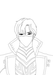 Charismatic boy anime character sketch