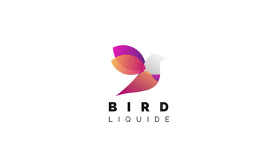 Unique Bird logo design with a Liquid Bird concept