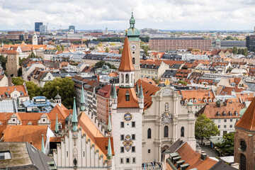 Fototapeta na wymiar aerial view of munich germany old town in europe