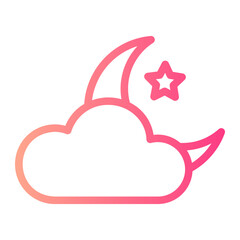 cloudy night gradient icon