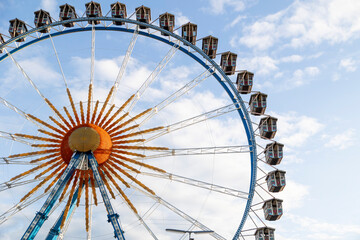ferris wheel in the park at oktoberfest in munich germany