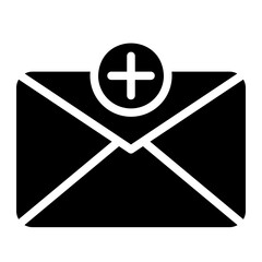 add mail glyph icon