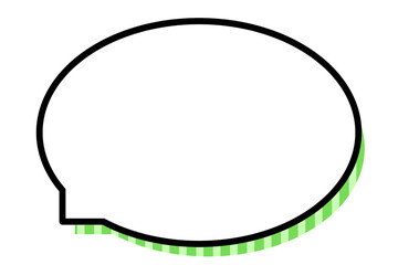 丸吹き出し　ストライプ　グリーン