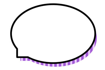 丸吹き出し　ストライプ　パープル