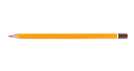 One pencil isolated on a transparent background