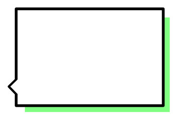 四角吹き出し　緑