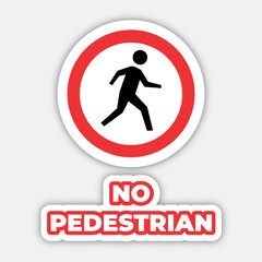 no pedestrian Traffic sign editable modern vector icon and text effect design