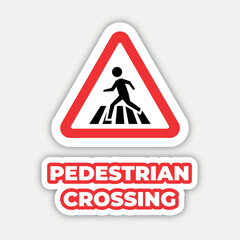 pedestrian crossing Traffic sign editable modern vector icon and text effect design