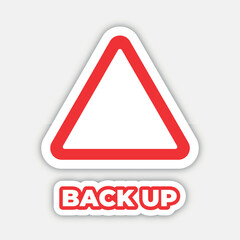 back up Traffic sign editable modern vector icon and text effect design