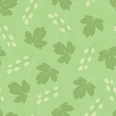 Elegant floral seamless pattern design. Artistic branches of leaves. Foliage repeat texture. Background for surface printing