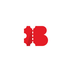  B Letter Ticket Logo Vector