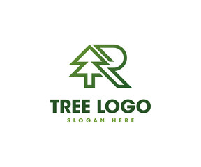Letter R Tree Logo