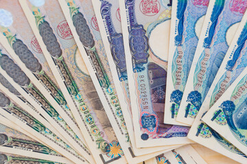 Various japanese money bundle JPY note background