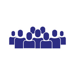 Illustration of crowd of people icon silhouettes vector. Social icon. Flat style design. User group network. Corporate team group. Community member icon. Business team work activity. Staff unity icon