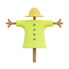 Scarecrow, 3D Autumn Season Icon Illustration
