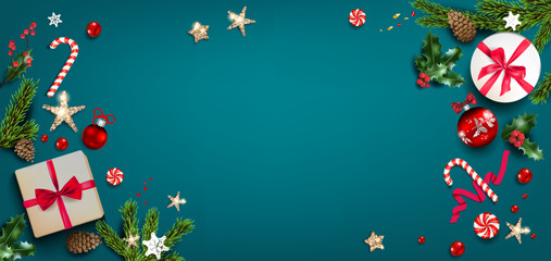 Christmas background with festive decorations