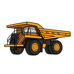 Mining dumper truck Isolated on white background. Heavy Industrial Mining Dump Truck. Vector Illustration. Good for Icon logo Template