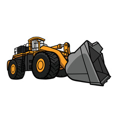 Obraz premium Wheel Loader Vector Illustration for construction and Mining company. Heavy Vehicle equipment template vector illustration for your Icon, Logo, brand.