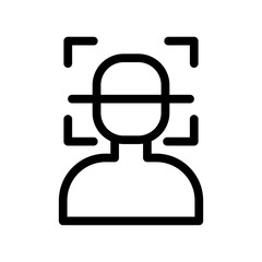 face scan line icon illustration vector graphic