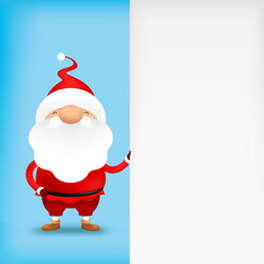 Christmas card with Santa Claus and copy space. Vector illustration.