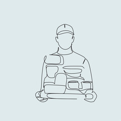 Fast food delivery  vector icon symbol, Pictogram flat outline design for applications and websites, isolated on white background, vector line art  illustration