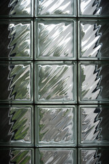 Glass bricks insert panel decoration inside house wall vertical shot