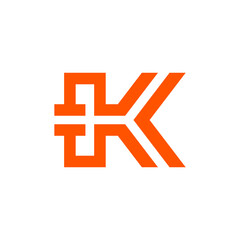 Obraz premium K Letter with Capacitor Logo Vector Design