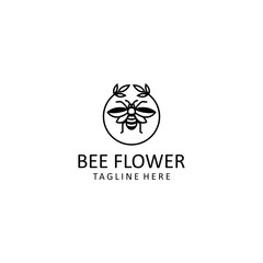 Bee logo design icon tamplate