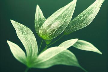 Transparent and delicate leaves on background