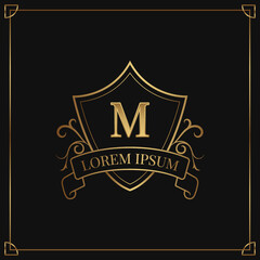 vintage ornament, logo border, gold decoration