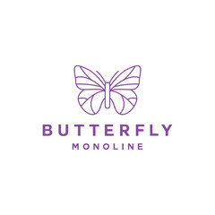 Luxury Monoline Butterfly Logo Vector, minimalist animal Symbol and icon, creative Design Company For cosmetics and Boutique