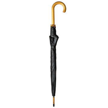 Guardachuva preto fechado.