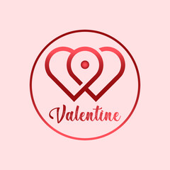Valentine logo design vector