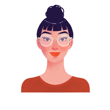 Portrait of a beautiful business woman wearing eyeglasses
