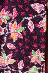 Batik cloth typical of Bangkalan, Madura, Indonesia which is full of colors with various motifs and patterns

