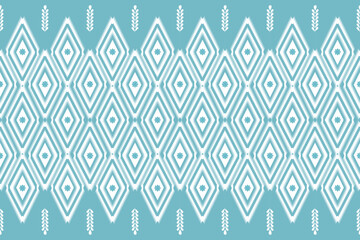 Ikat pattern . Geometric chevron abstract illustration, wallpaper. Tribal ethnic vector texture. Aztec style. Folk embroidery. Indian, Scandinavian, African rug.design for carpet,sarong,green 